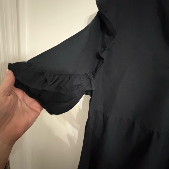 Goodthreads Linen Black Ruffled Peplum dress size Large - Picture 5 of 10